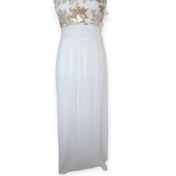 TAWNY WHITE & GOLD SEQUIN GOWN SZ.S EUC. - Picture 4 of 8